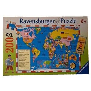 Ravensburger Puzzle 200XXL No. 12 748 1 Vintage 2005 World Map
